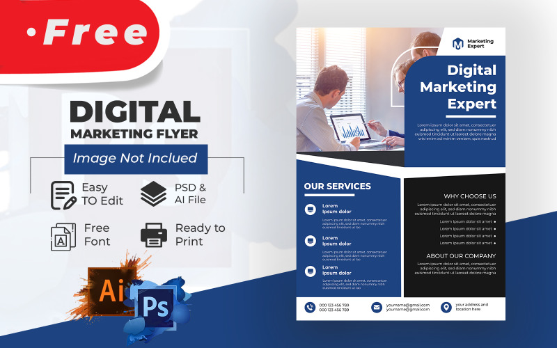 FREE Digital Marketing Flyer template Corporate Identity