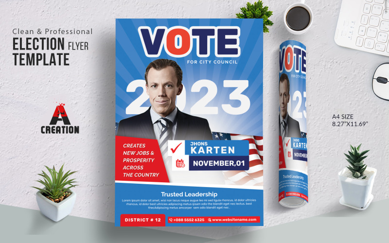 Political Flyer Election Template Corporate Identity