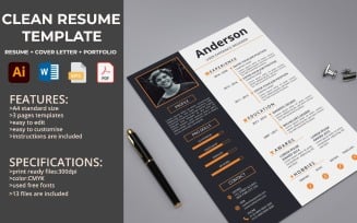 Professional & Clean Resume CV Template Design