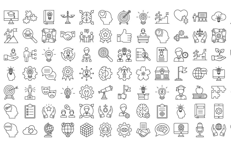 Skill Management bold vector Icons | AI | EPS | SVG Icon Set