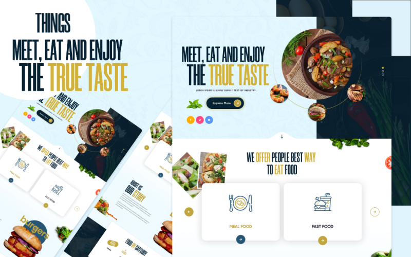 Things Food Template - UI Adobe Photoshop PSD Template