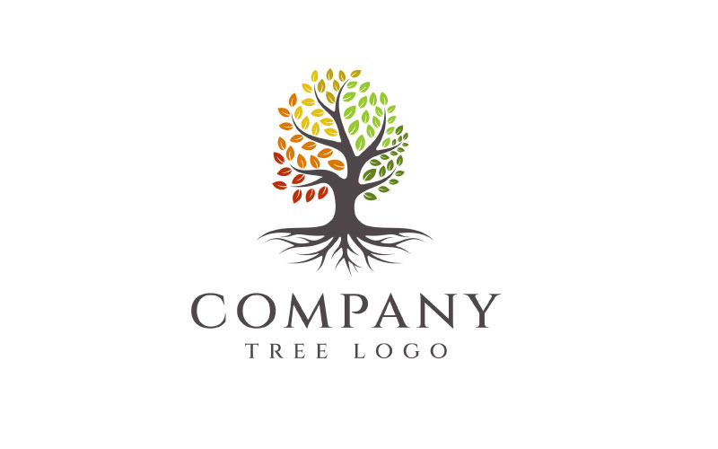 Vibrant Tree Logo, Tree And Root Vector. Tree of Life Logo Design Inspiration Logo Template