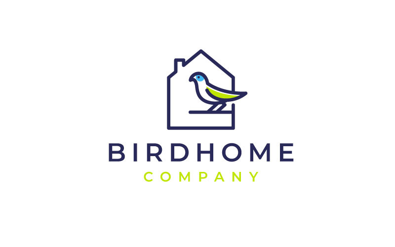 Bird House Minimalist Line Art Logo Design Logo Template