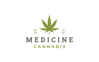 CBD Cannabis Hemp Marijuana Leaf Logo Design Vector Template
