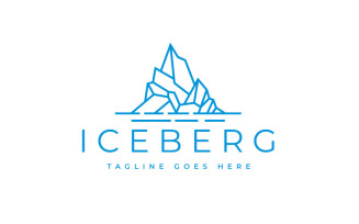 Geometric Line Art Mountain Iceberg Logo Design Inspiration