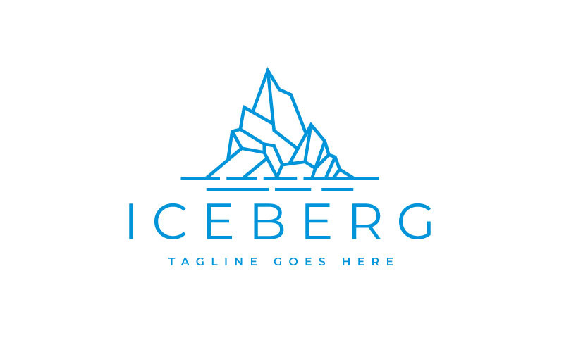 Geometric Line Art Mountain Iceberg Logo Design Inspiration Logo Template