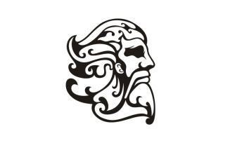 Greek God Zeus. Ancient Greek God Sculpture Philosopher Logo Design Inspiration