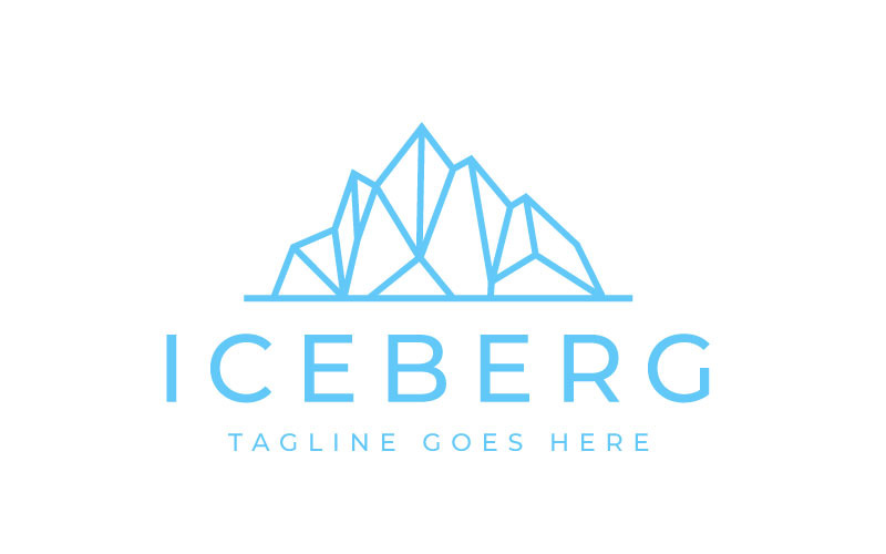 Iceberg Logo Geometric Line Art Logo Design Inspiration Logo Template