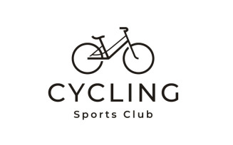 Line Art Bicycle Logo Design Vector Template