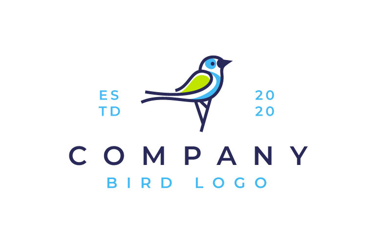 Minimalist Monoline Bird Logo Design Template Logo Template