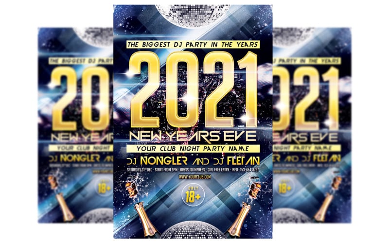 New Year Party Flyer Template #5 Corporate Identity