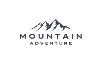 Retro Mountain Adventure Logo Design Template