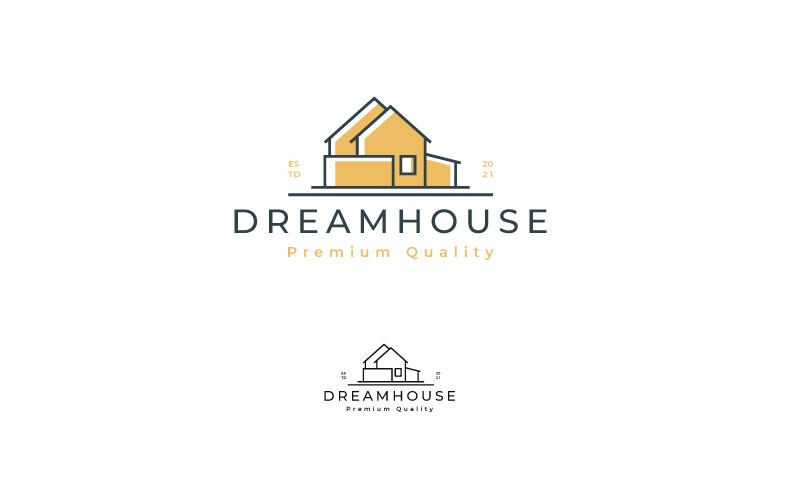 Simple Line Art House Logo Design Inspiration Logo Template