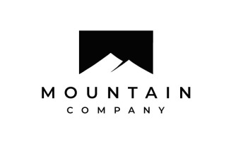 Simple Minimalist Mountain Logo Design Vector Template