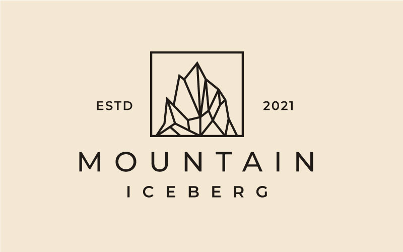 Vintage Hipster Iceberg, Mountain Peak Logo Design Logo Template