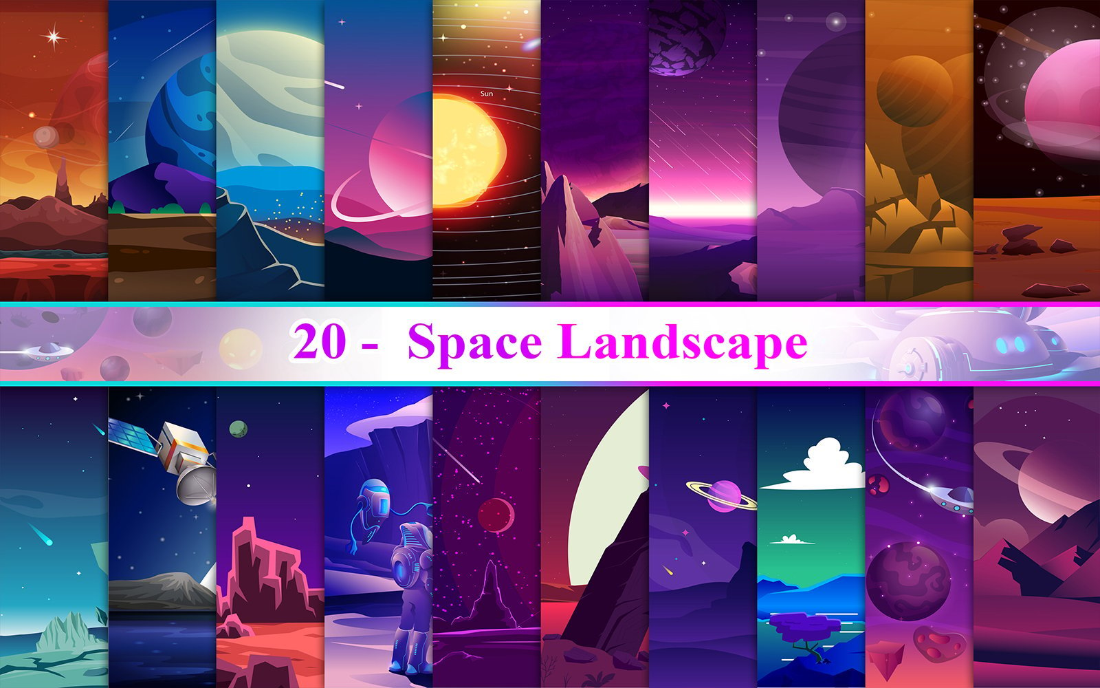 Kit Graphique #286278 Space Landscape Divers Modles Web - Logo template Preview