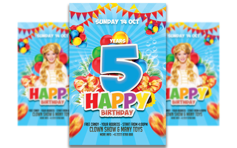 Kids Birthday Party Flyer Template #2 Corporate Identity