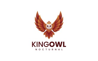 King Owl Gradient Logo Design