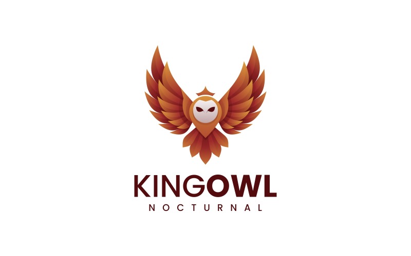 King Owl Gradient Logo Design Logo Template
