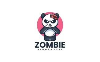 Panda Zombie Cartoon Logo