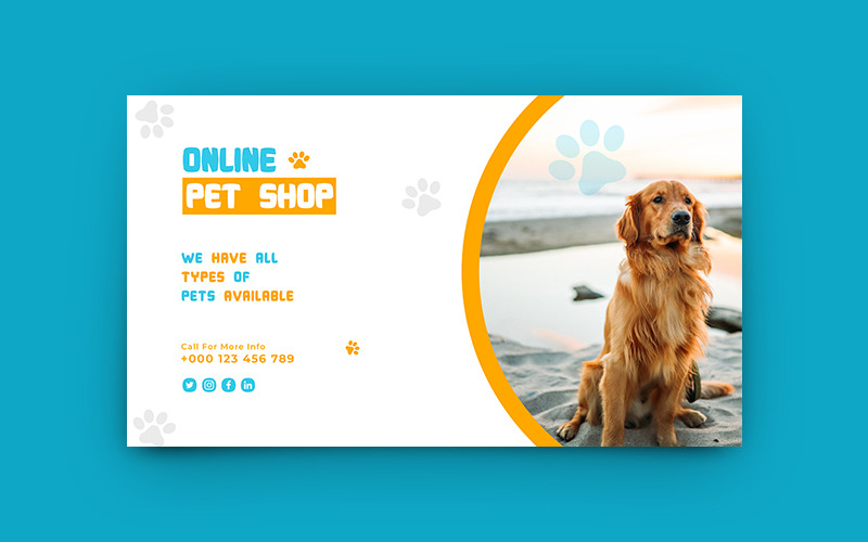 Pet Store Promotion Web Banner Template Social Media