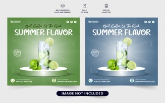 Summertime cocktail sale template vector