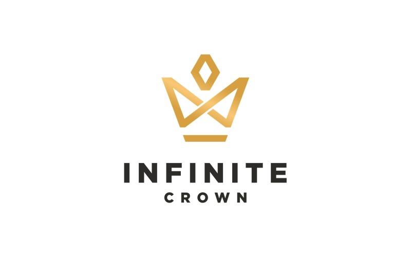 Crown King Infinity Infinite Logo Logo Template