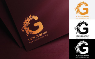Floral Letter G Embroidery Logo Design-Brand Identity