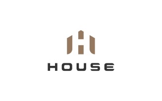 Letter H Home House Building Logo