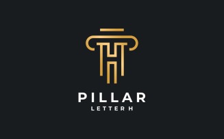 Letter H Pillar Attorney Law Logo