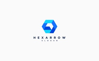 Hexagon Arrow Fast Logistic Delivery Logo