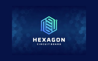 Hexagon Circuit Electronic Tech Logo