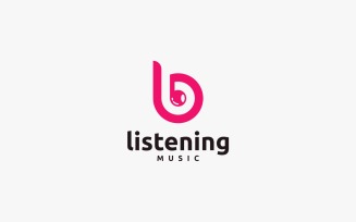 Letter B Music Earphone Earbuds Logo