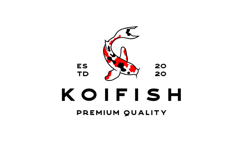 Koi Fish Logo, Japanese Koi Fish Logo Design Inspiration Logo Template