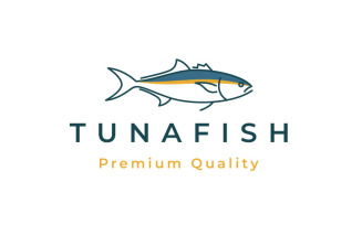 Line Art Tuna Fish Logo Design Inspiration