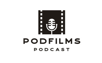 Negative Film With Microphone For Movie or Cinema Podcast Logo Design Inspiration
