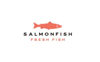 Salmon Fish Silhouette Logo Design Inspiration