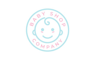 Cute Happy Baby Toddler Babies Logo Emble Stamp Design Template