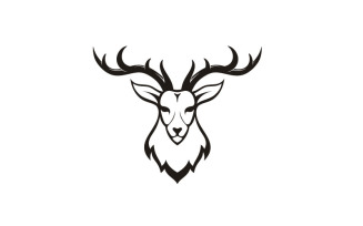 Deer Antler Head Logo Design Illustration