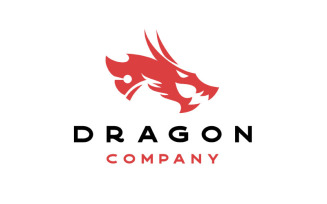 Dragon Head Tattoo Logo Design Vector Illustration