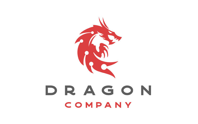 Dragon Silhouette Tattoo Logo Design Vector Illustration Logo Template