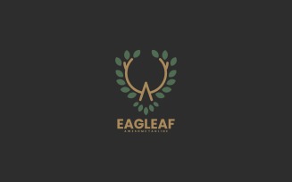 Eagle Leaf Line Art Logo Style