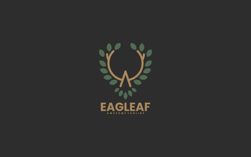 Eagle Leaf Line Art Logo Style Logo Template