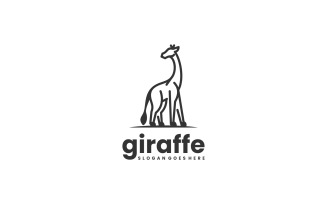 Giraffe Line Art Logo Style