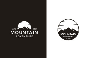 Hand Drawn Vintage Hipster Mountain Adventure Logo Template