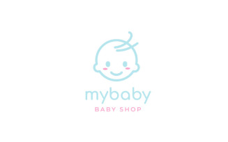 Happy Baby Toddler Babies Logo Design Template