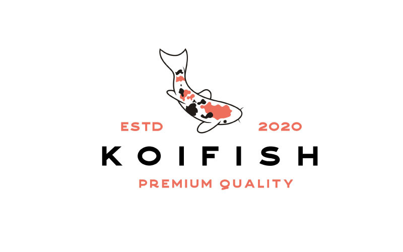 Koi Fish Logo, Japanese Koi Fish Logo Design Logo Template