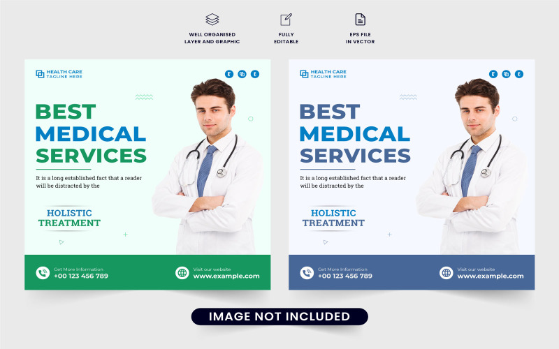 Medical service template for promotion Social Media