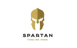 Retro Spartan Sparta Logo, Spartan Helmet Logo Design Template