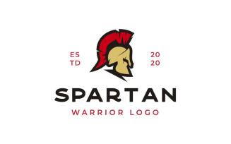 Retro Spartan Sparta Logo, Spartan Helmet Logo Design Vector Template